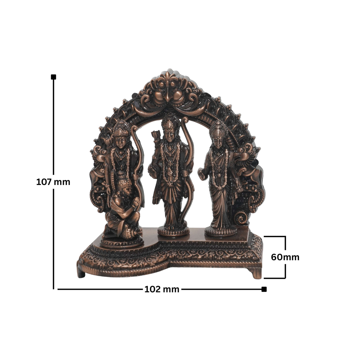 Ram Darbar 3D Idol Copper Finish 4.2 Inch