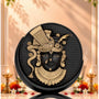 Small Round Shreenathji Idol Black-Gold Finish 3.2 Inch