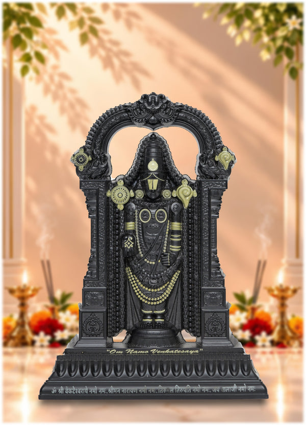 Tirupati Balaji Idol Black Finish 7 Inch