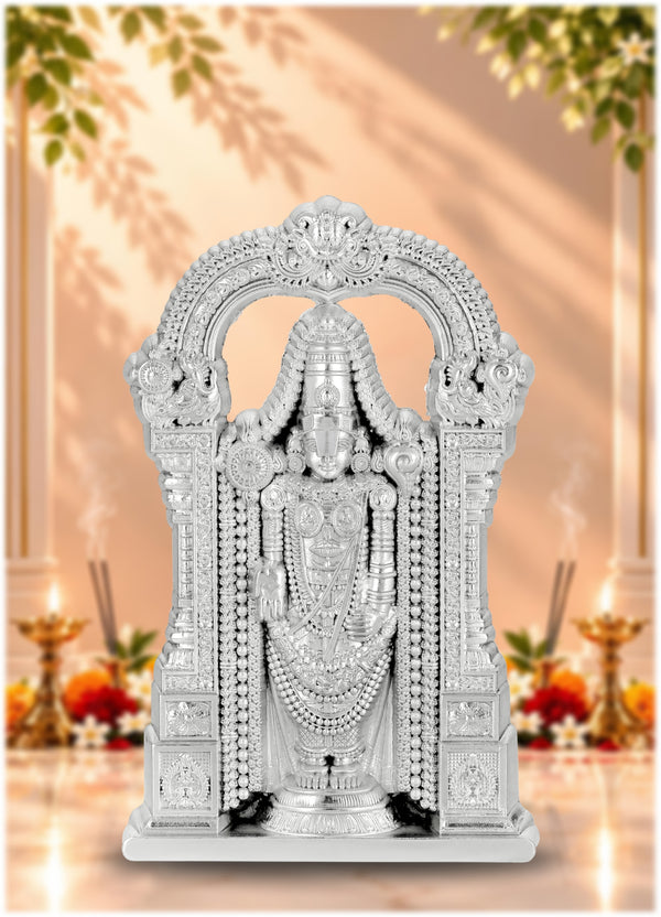 Tirupati Balaji Idol Silver Finish 4.5 Inch