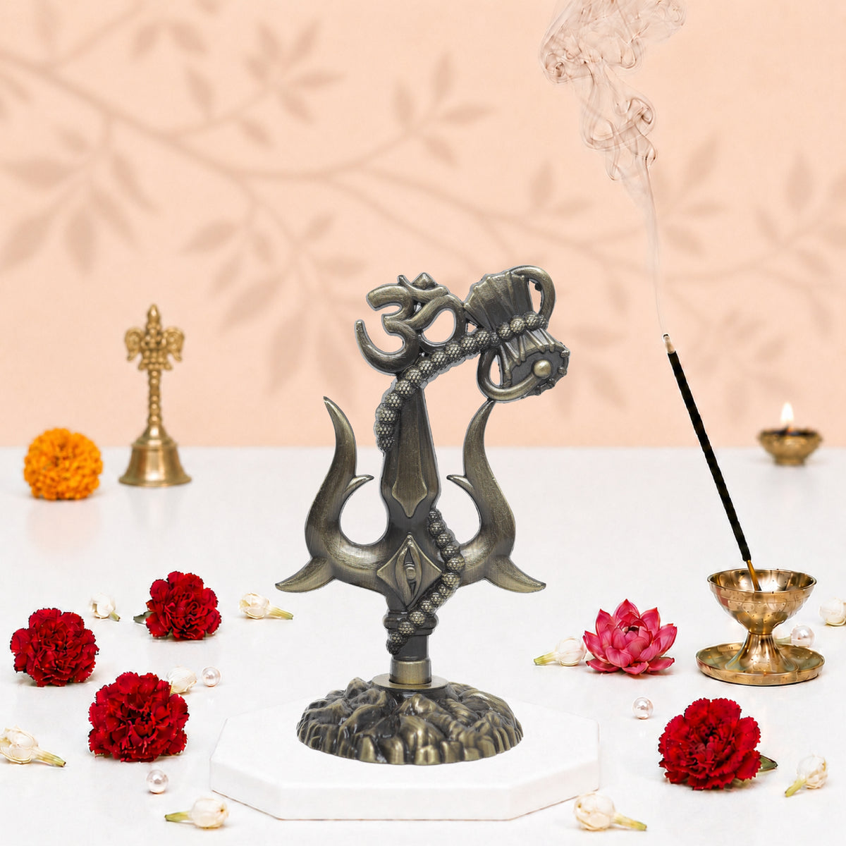 Big Trishul Brass Antique Finish 5 Inch