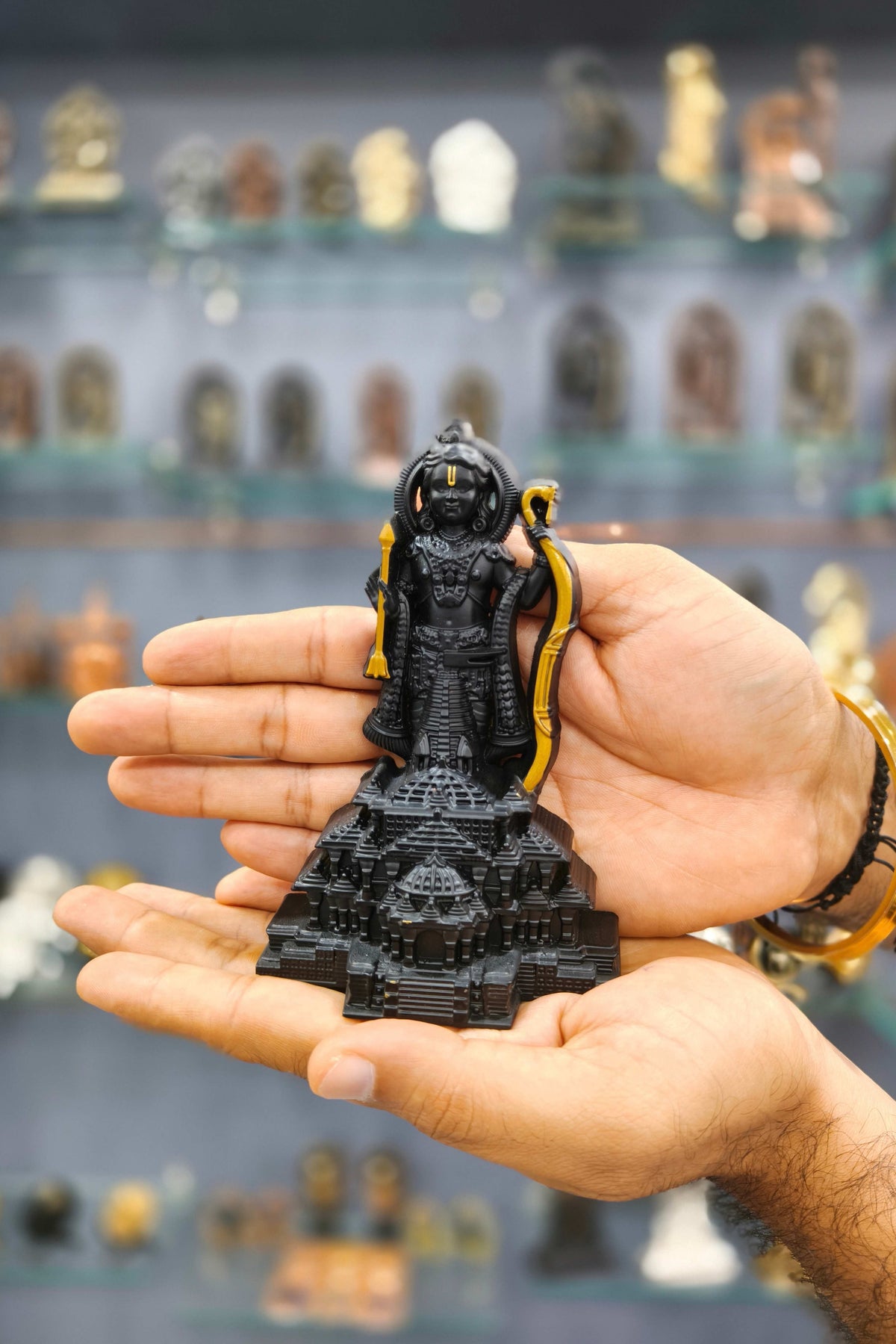 Ram Lalla with Temple Black &amp; Gold Finish 5.3 Inch