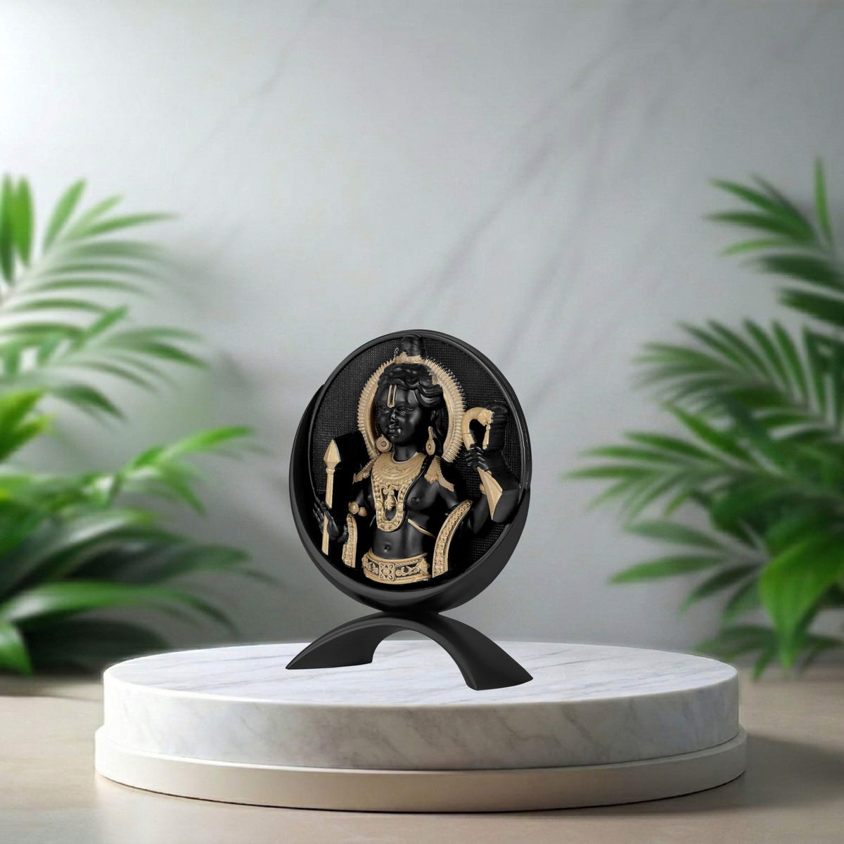 Small Round Ram Lalla Idol Black Finish 3.2 Inch
