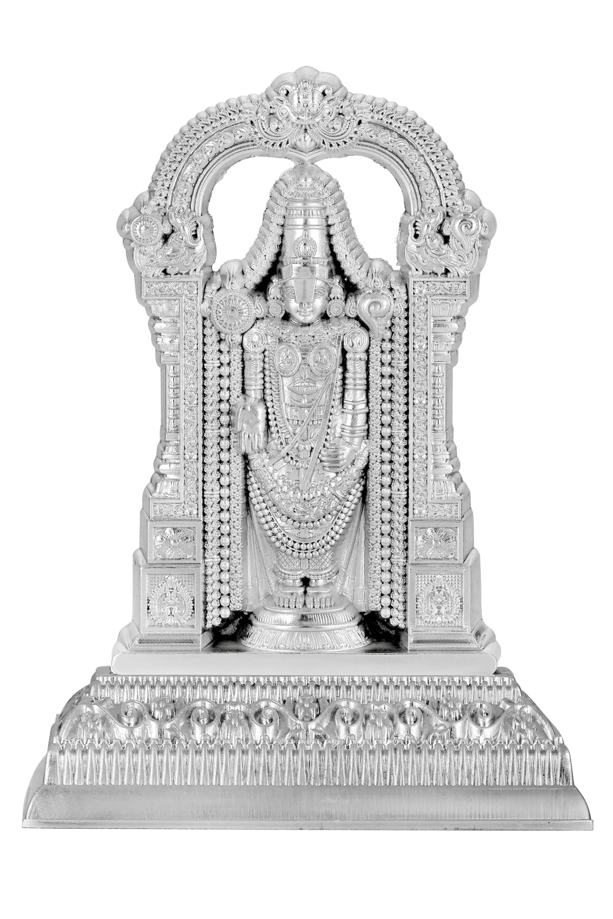 Tirupati Balaji Idol Silver Finish 5.5 Inch