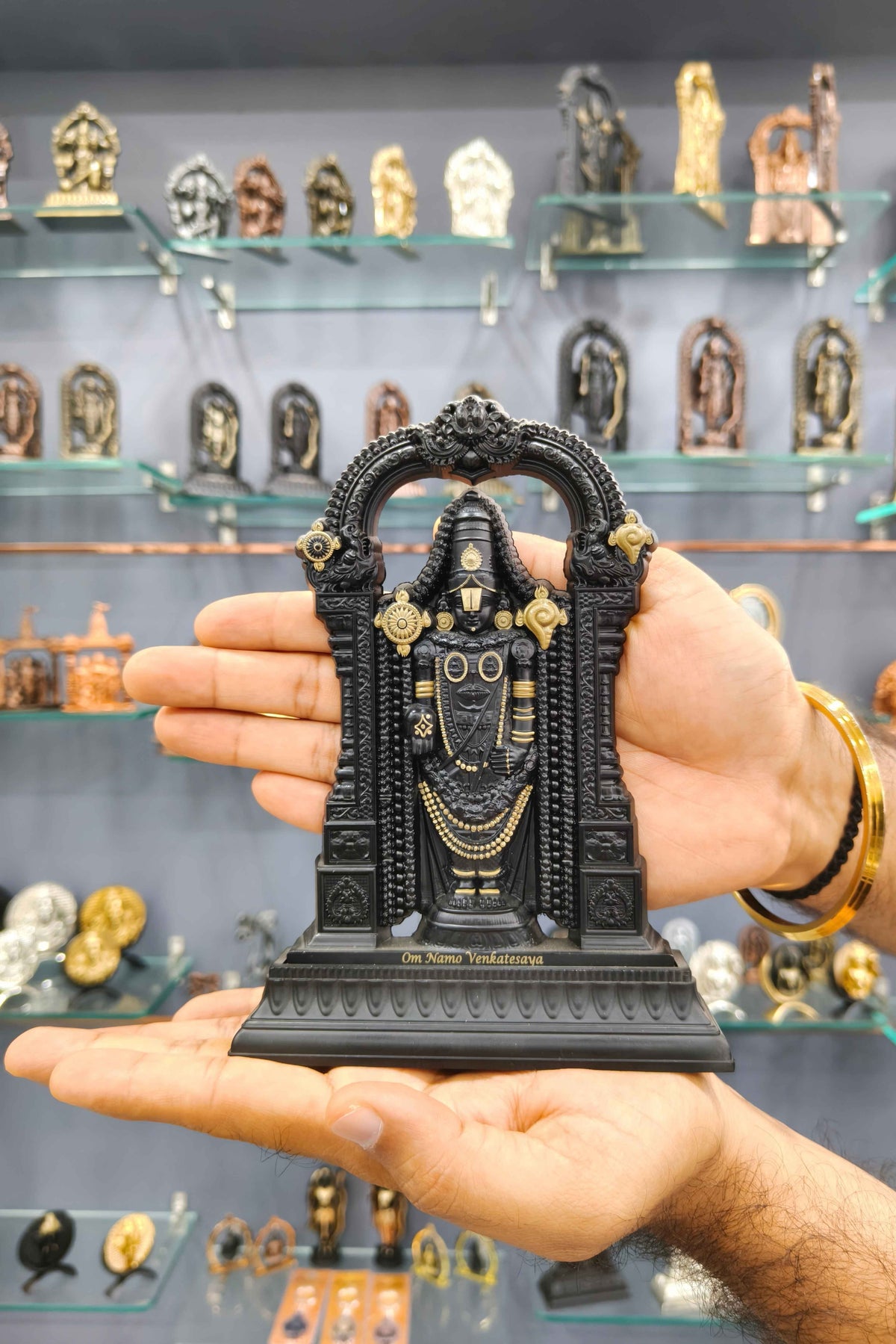 Tirupati Balaji Idol Black Finish 7 Inch