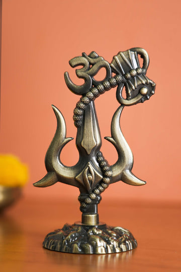 Big Trishul Brass Antique Finish 5 Inch