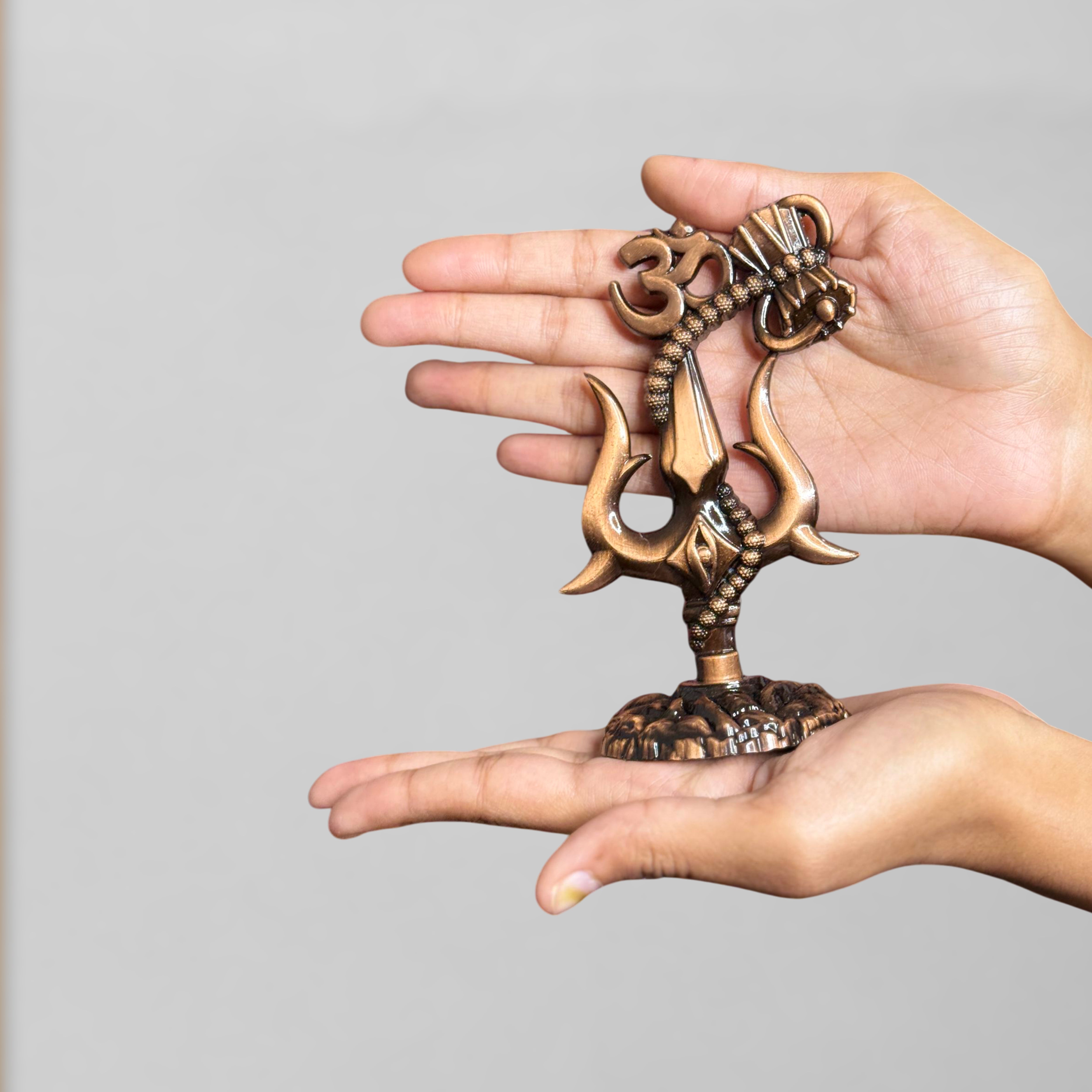 Om Shivay Trishul (Copper)(5 Inch)