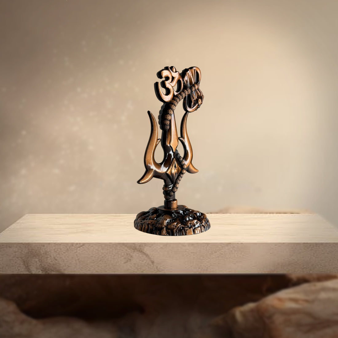 Om Shivay Trishul (Copper)(3 Inch)