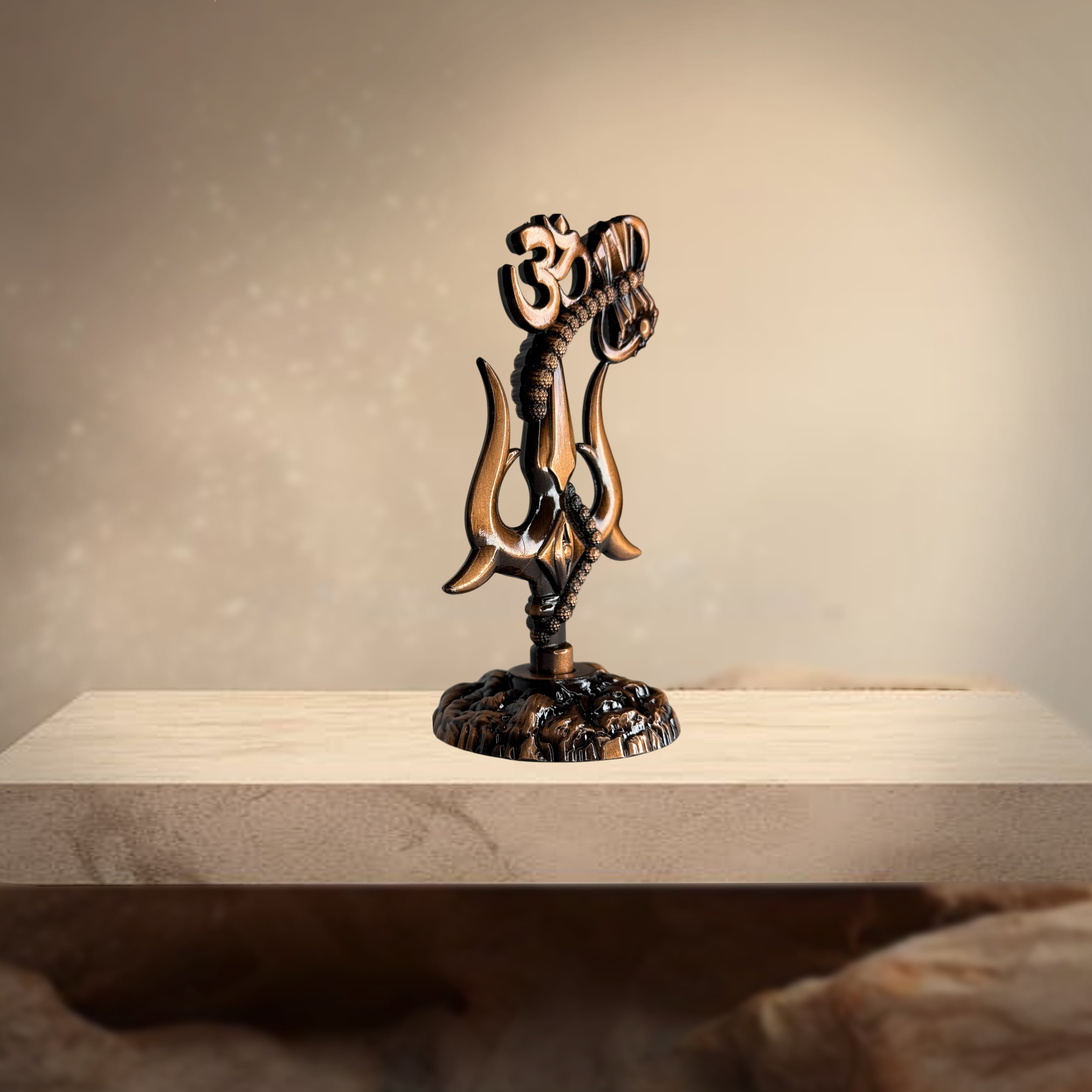 Om Shivay Trishul (Copper)(5 Inch)