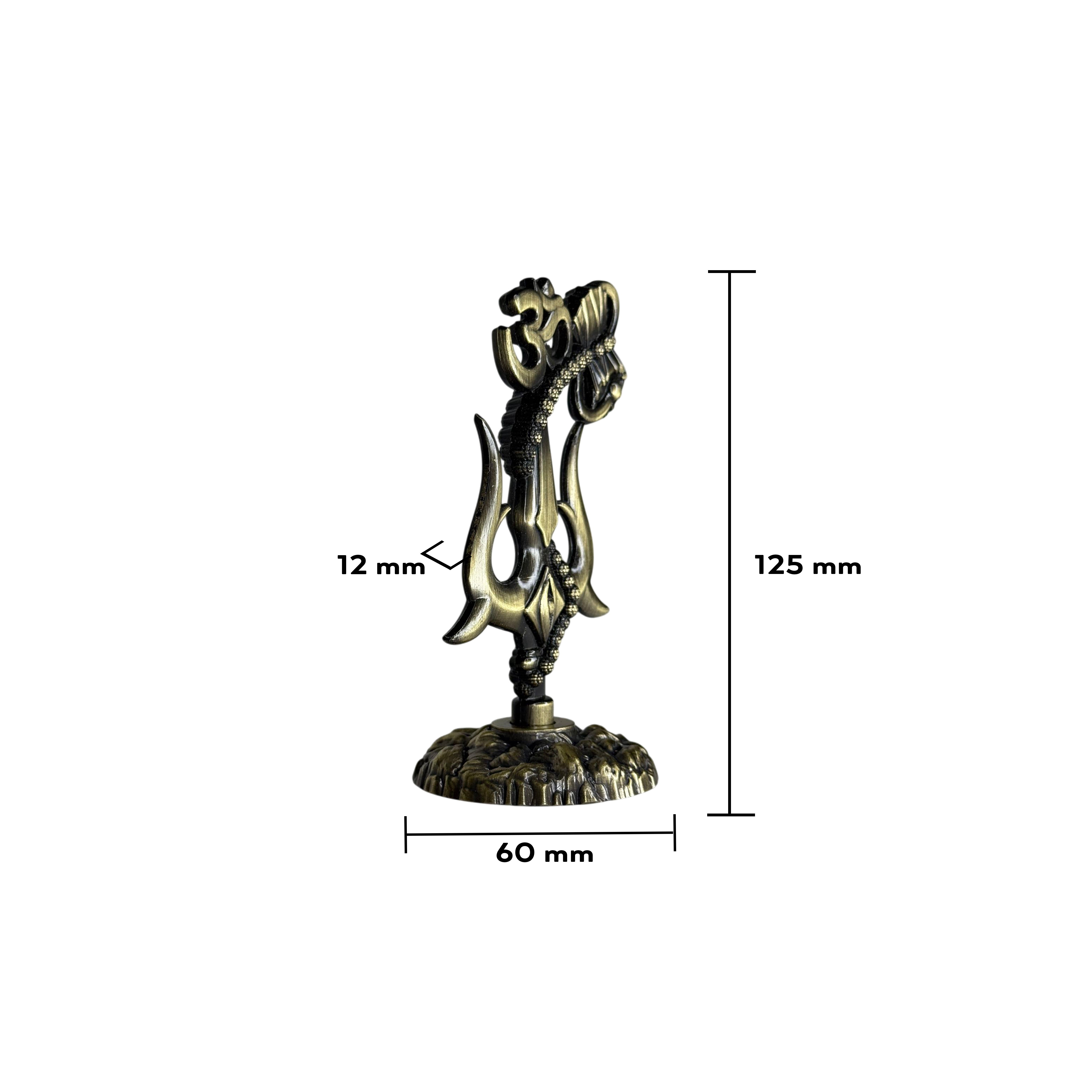 Om Shivay Trishul (Brass Antique)(5 Inch)