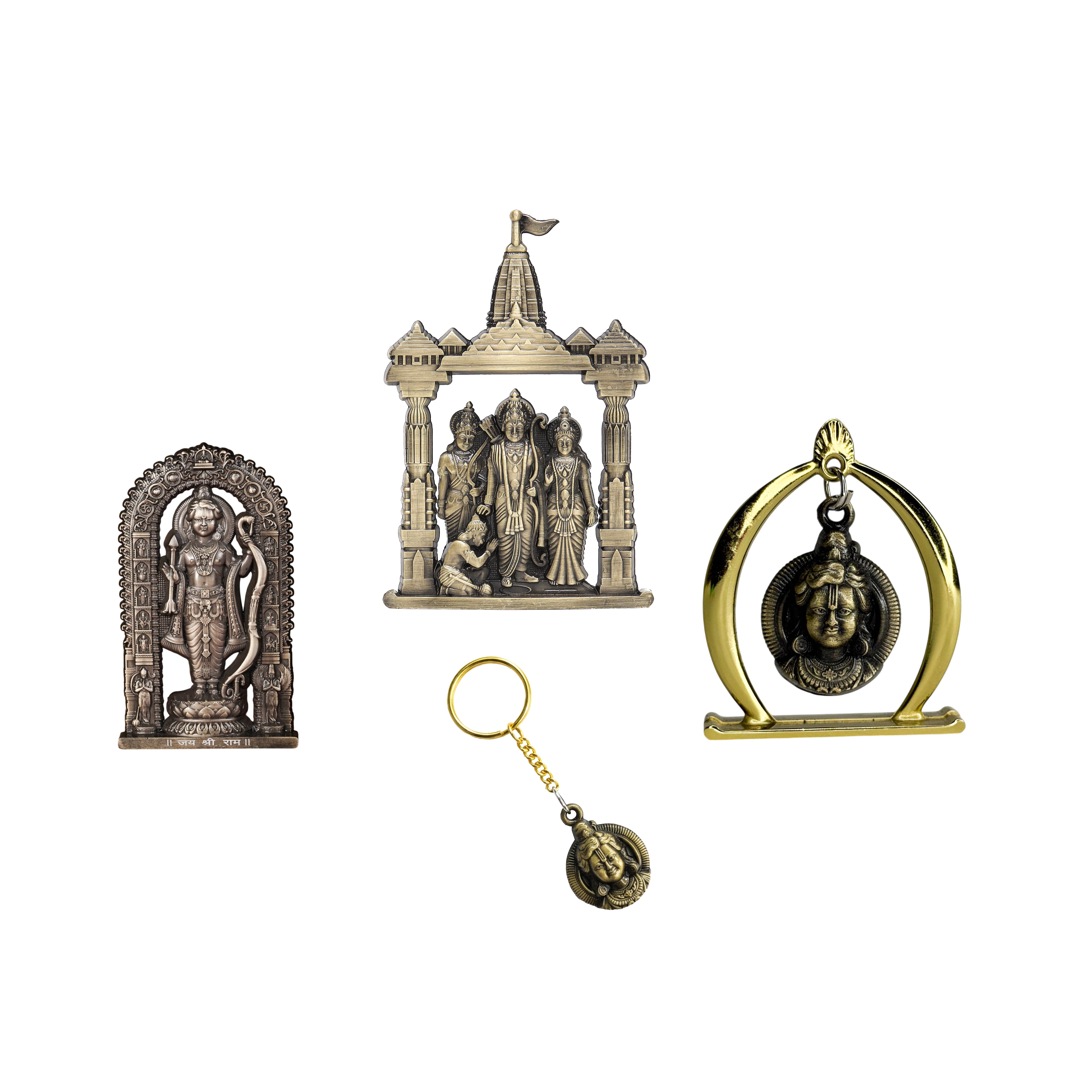 Combo 2 (Ram Jula, 3" Ram Lalla Murti, Ram Darbar, Keychain)