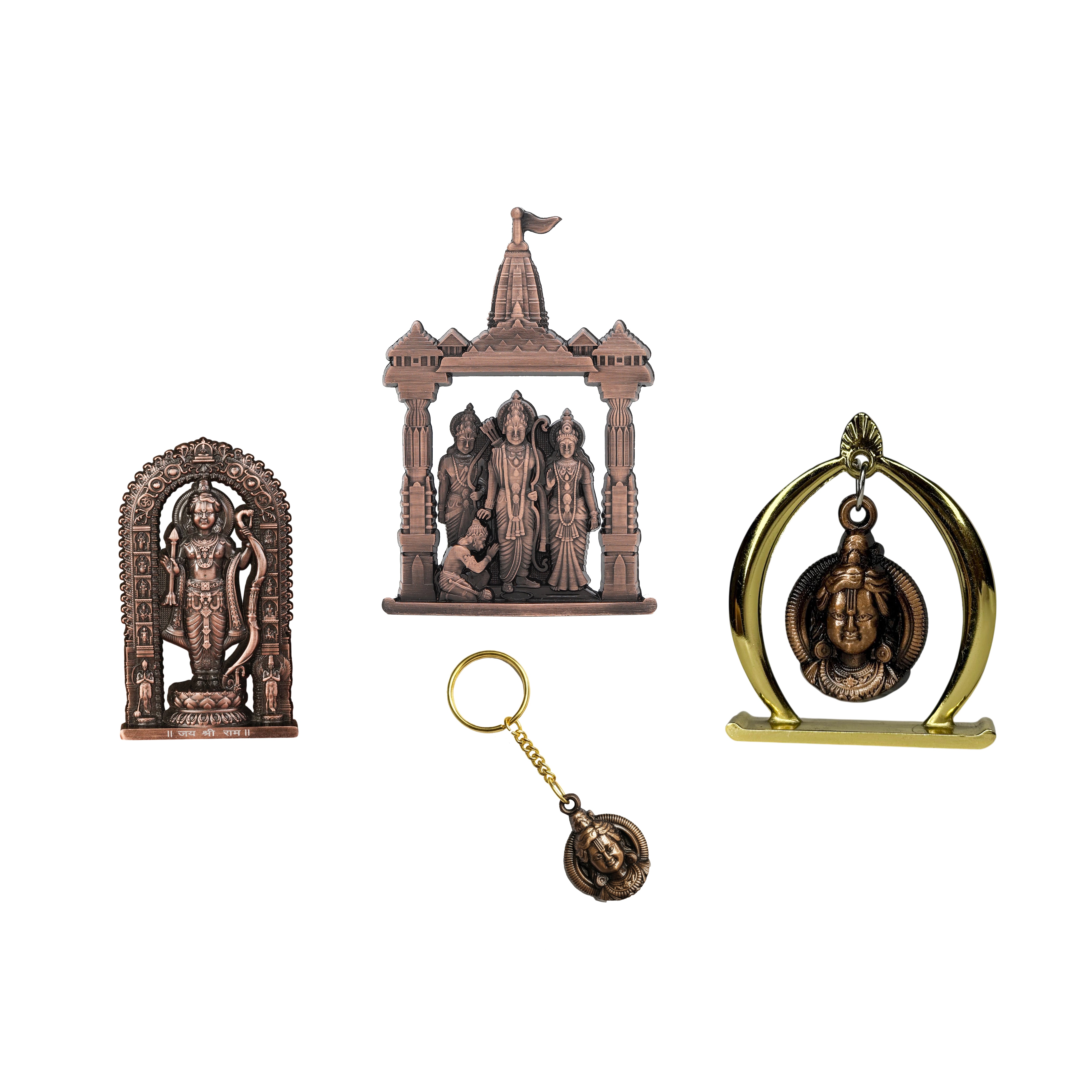 Combo 3 (Ram Jula, 3" Ram Lalla Murti, Ram Darbar,Keychain)