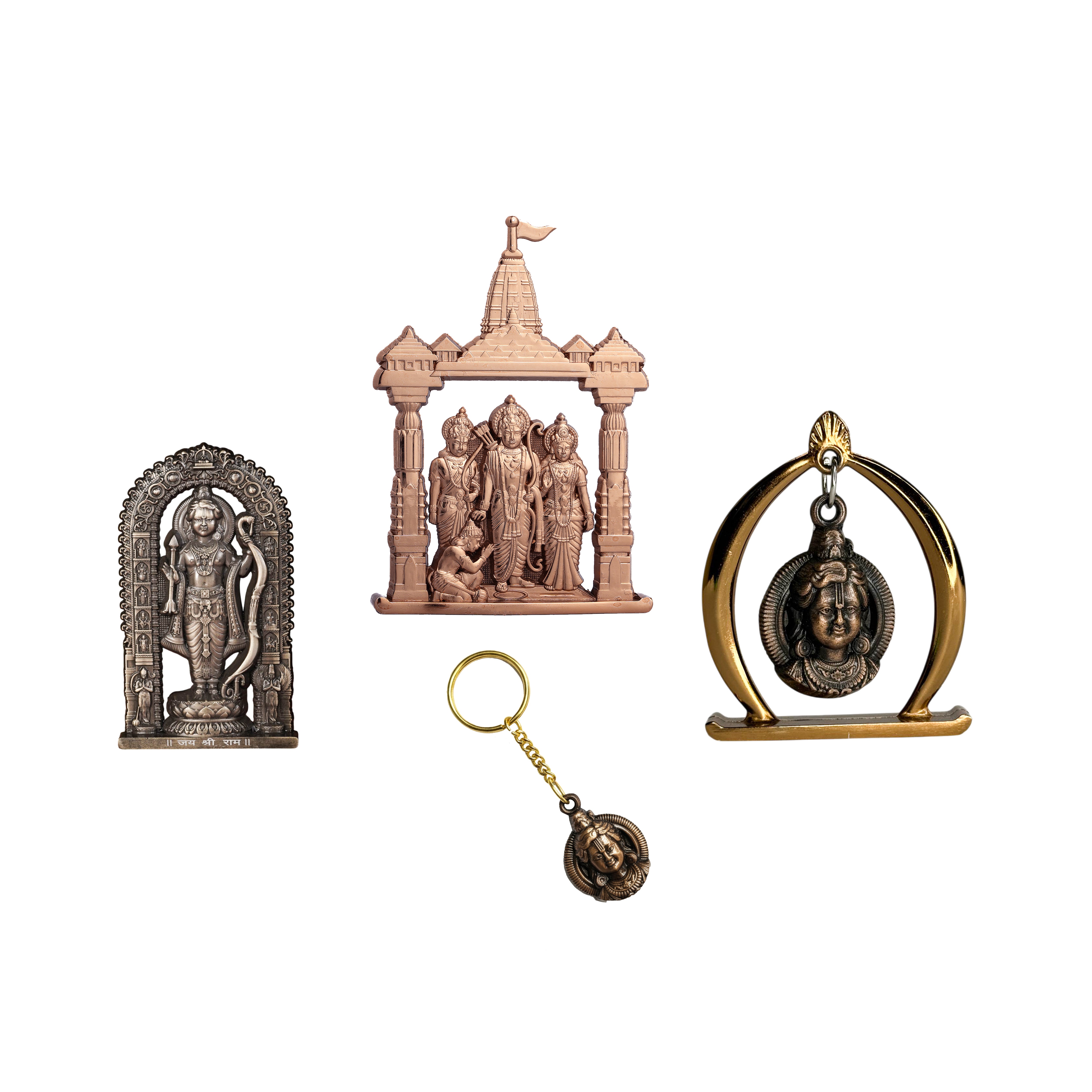 Combo 1 (Ram Jula, 3" Ram Lalla Murti, Ram Darbar, Keychain)