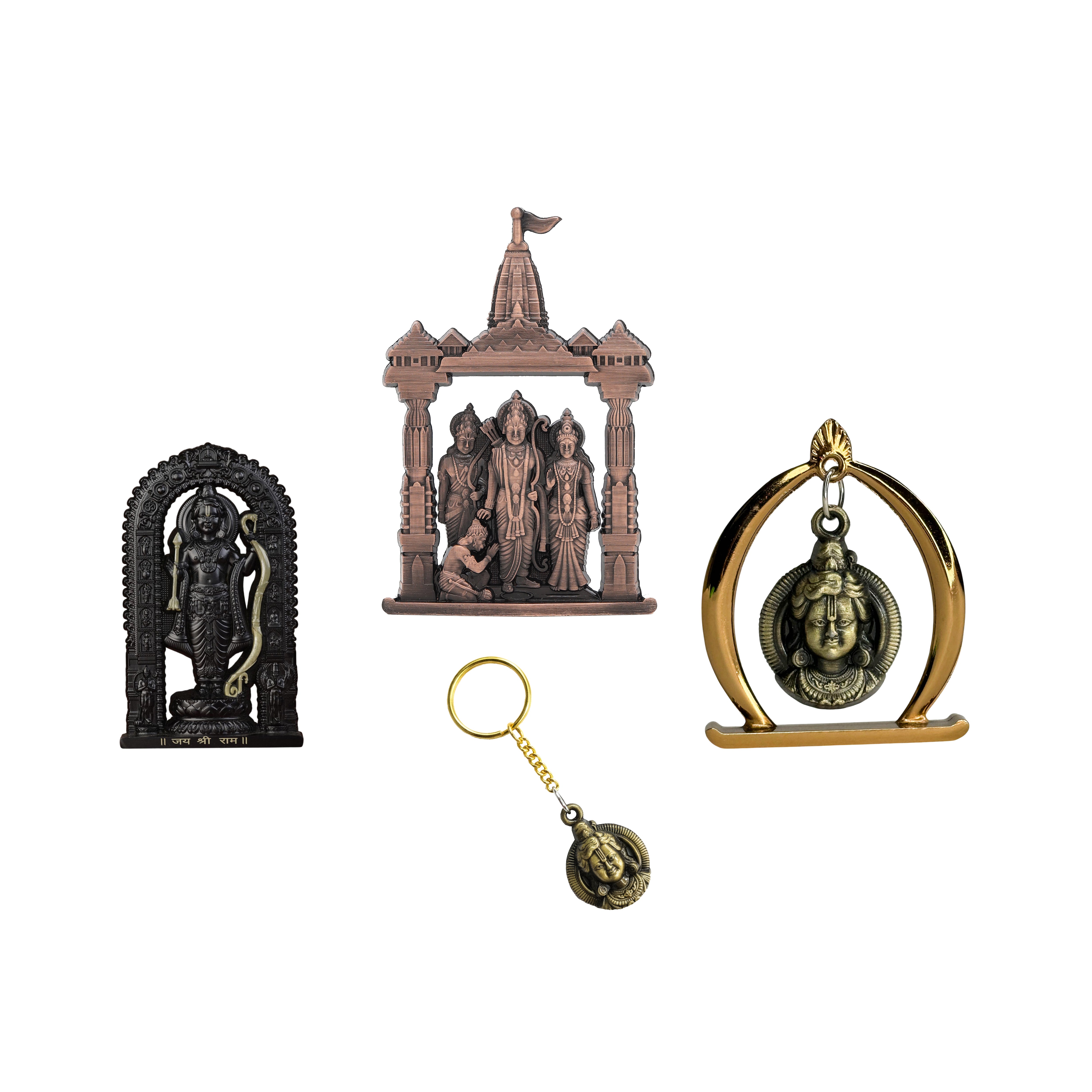 Combo 7 (Ram Jula, 3" Ram Lalla Murti, Ram Darbar, Keychain)