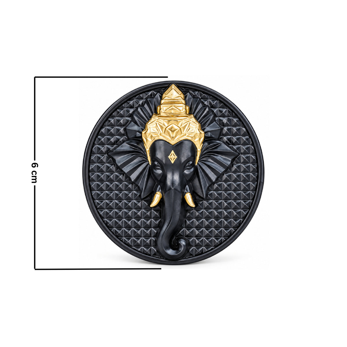 Ganeshji Fridge Magnet Black Finish 2.4 Inch