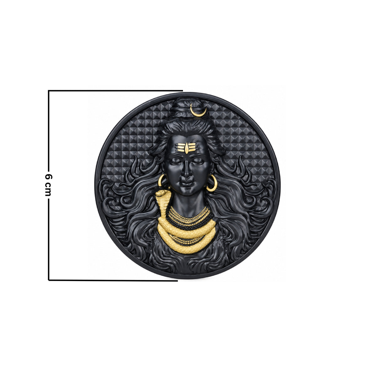 Mahadev Fridge Magnet Black Finish 2.4 Inch