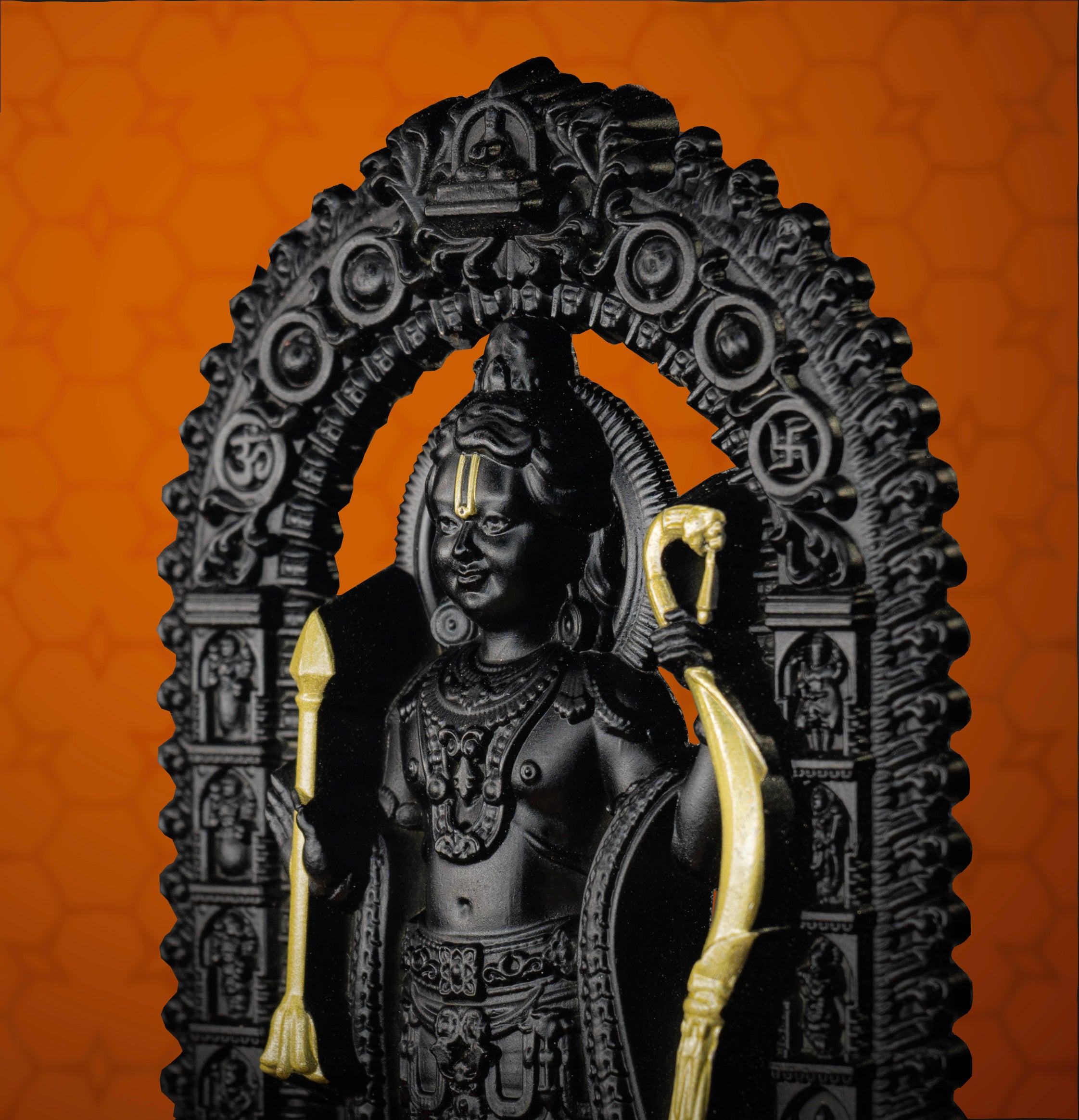 Shree Ram Lalla Murti 4.5 inch (Black/Gold)