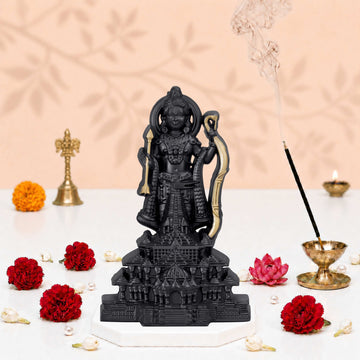 Ram Lalla with Temple Black &amp; Gold Finish 5.3 Inch
