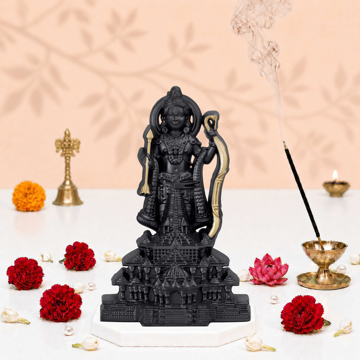 Ram Lalla with Temple Black &amp; Gold Finish 5.3 Inch