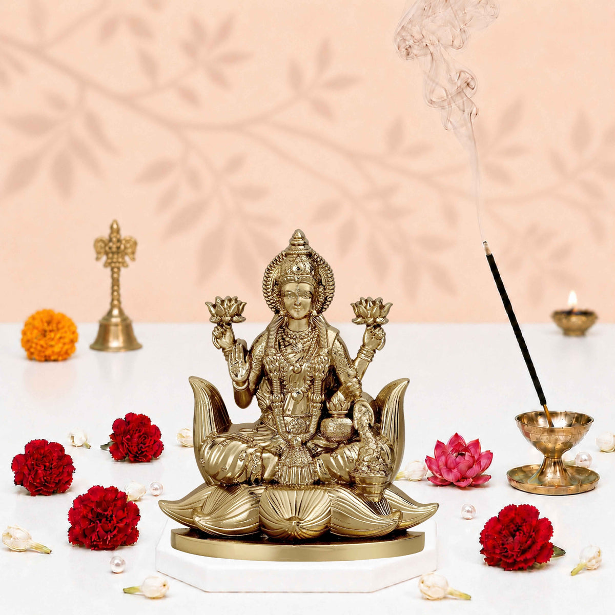 Lakshmiji Idol Gold Finish 5.25 Inch