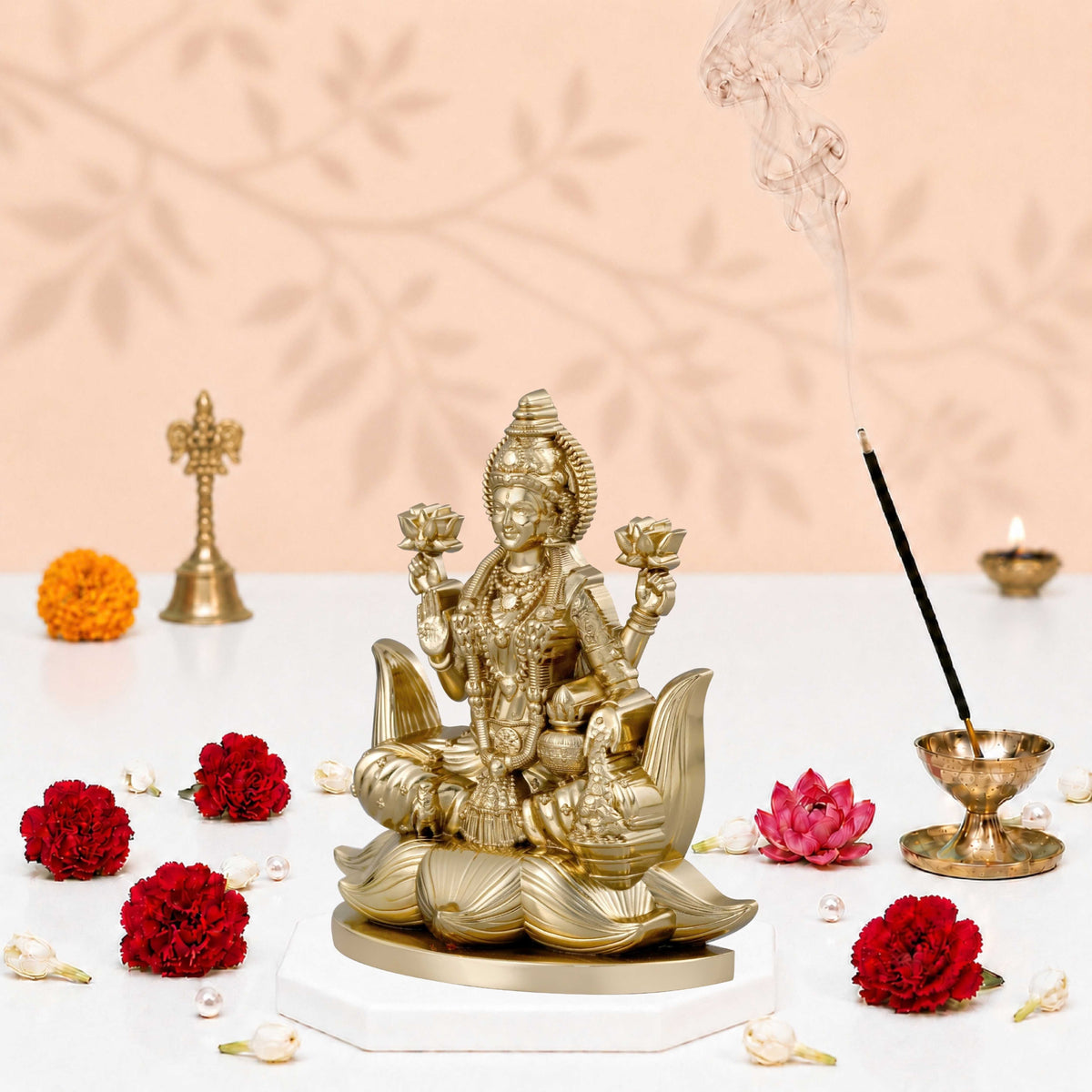 Lakshmiji Idol Gold Finish 5.25 Inch