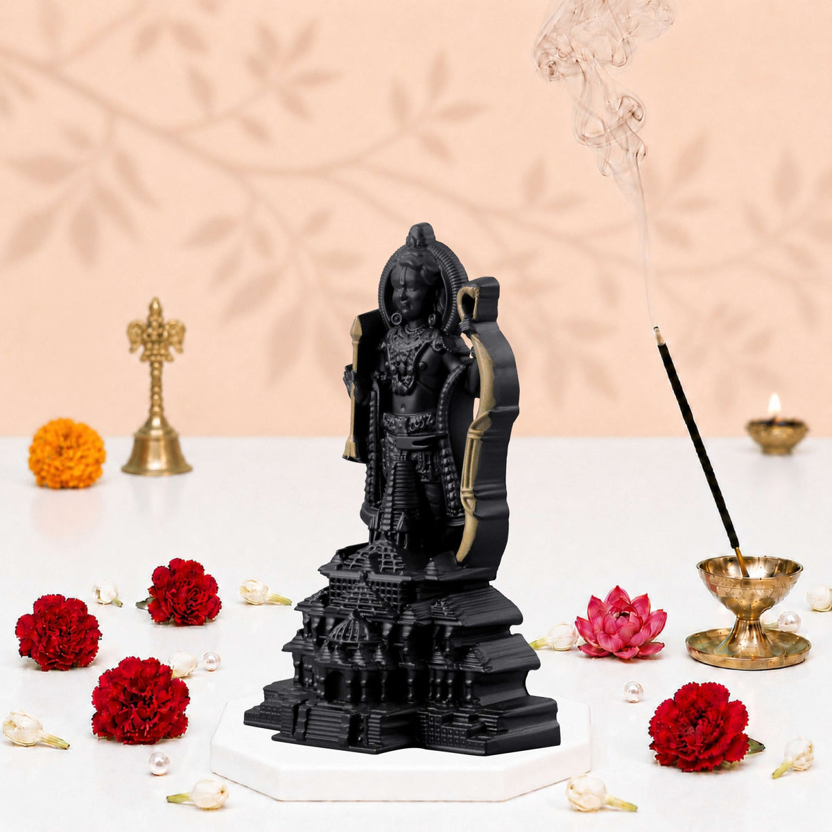 Ram Lalla with Temple Black &amp; Gold Finish 5.3 Inch