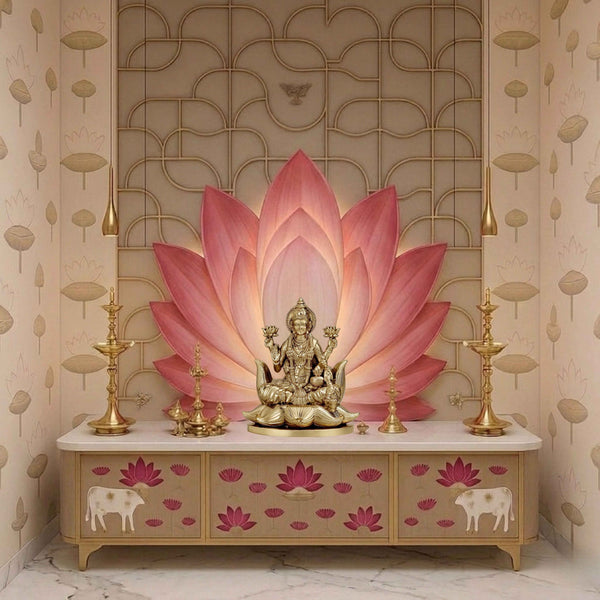 Lakshmiji Idol Gold Finish 5.25 Inch