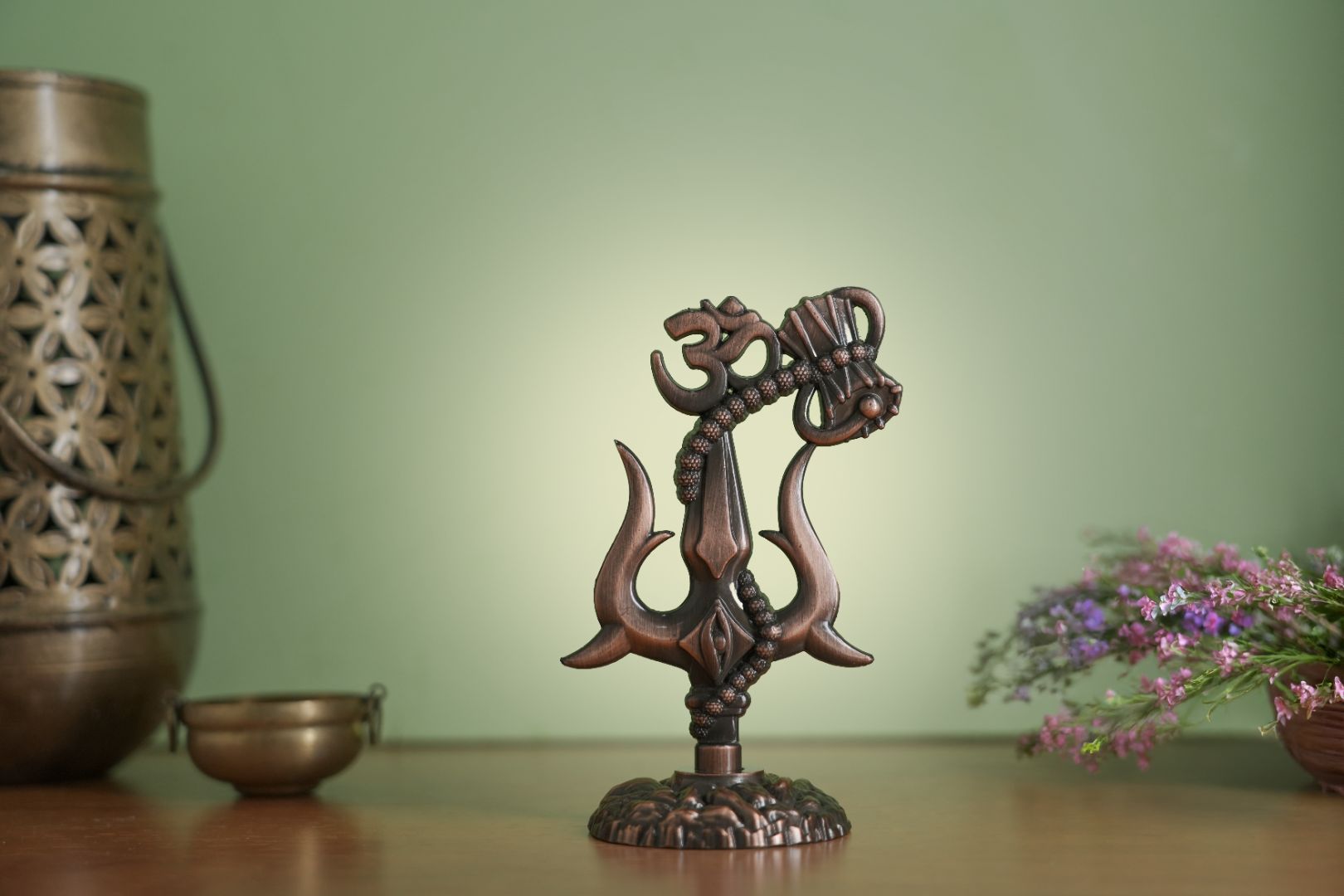 Om Shivay Trishul (Copper)(3 Inch)