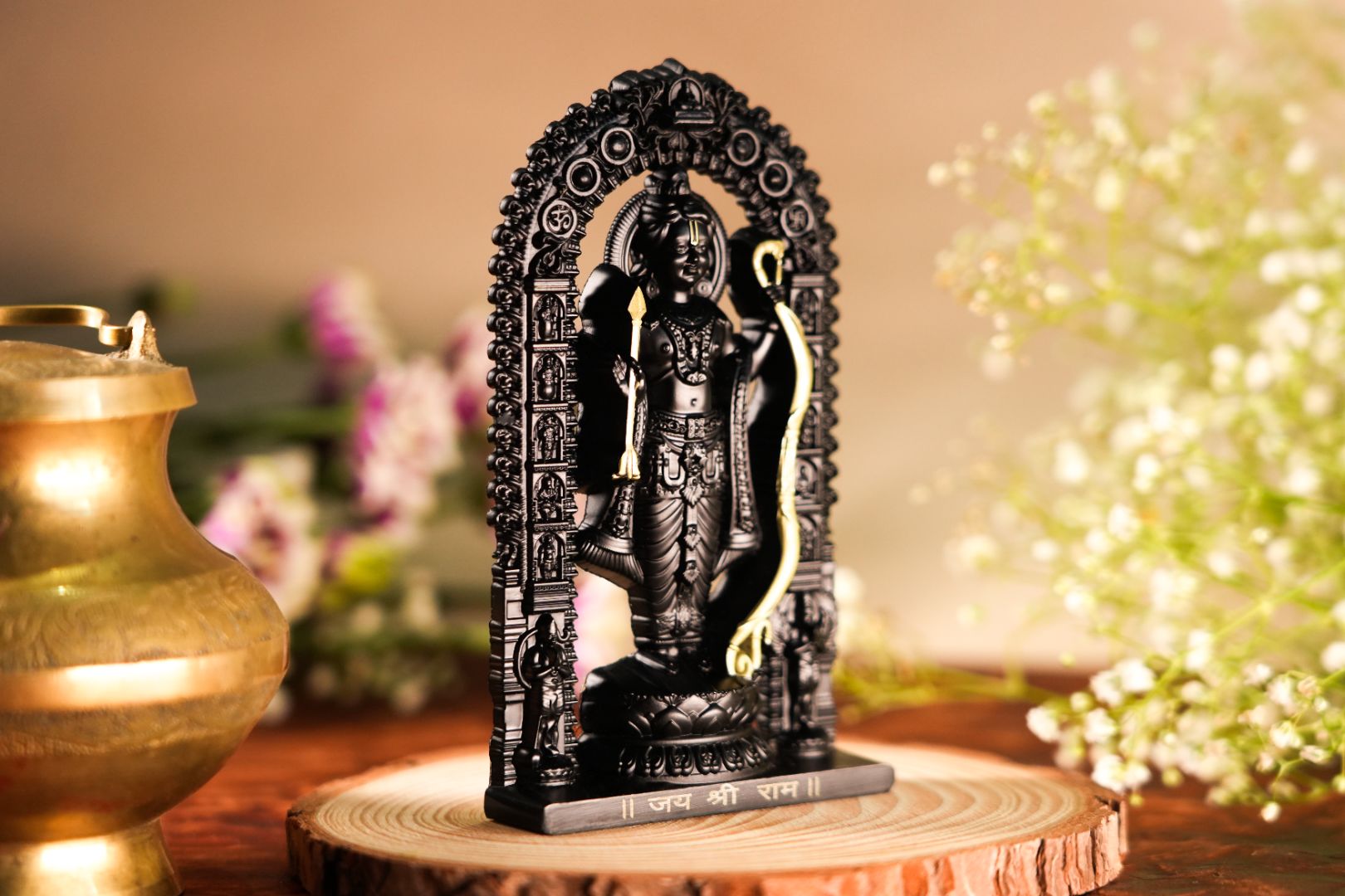 Shree Ram Lalla Murti 4.5 inch (Black/Gold)