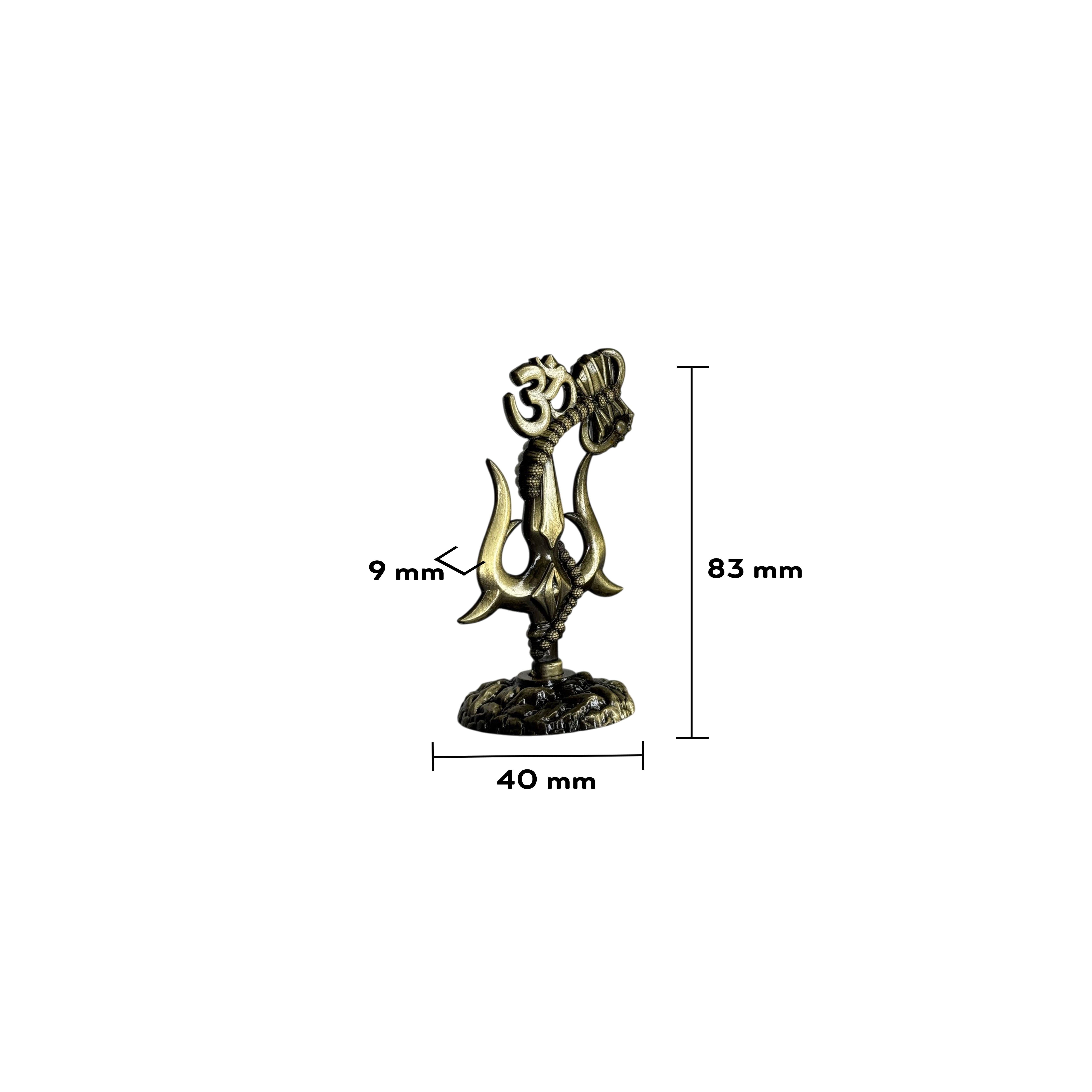 Om Shivay Trishul (Brass Antique)(3 Inch)