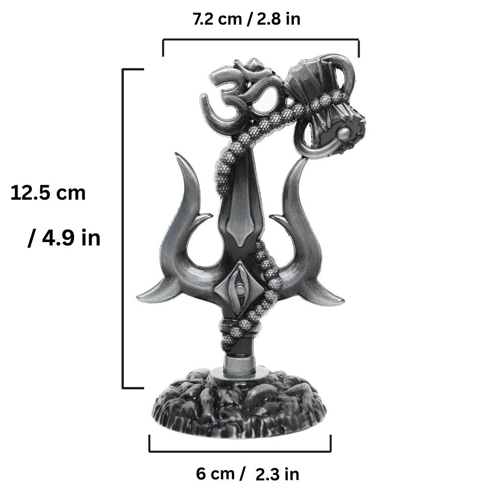 Om Shivay Trishul (Silver Black)(5 Inch)